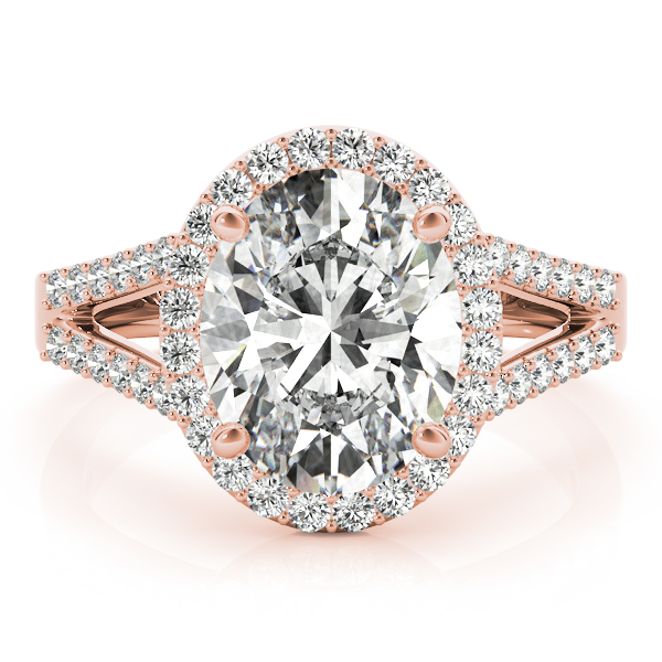 The Delphine Halo Engagement Ring, set view