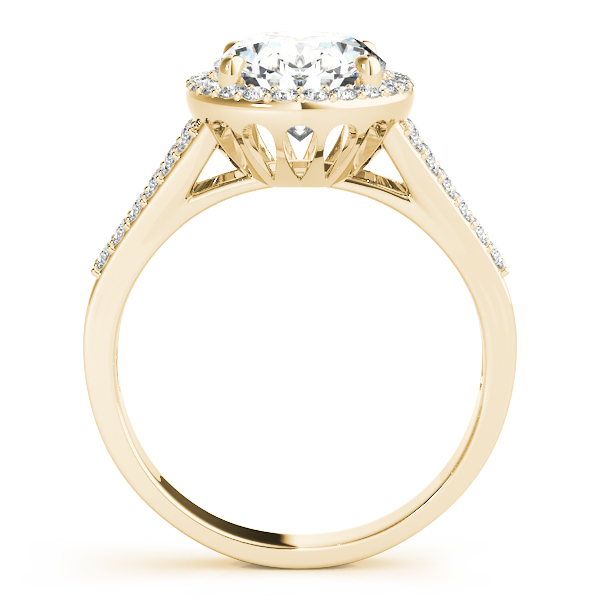 The Delphine Halo Engagement Ring, side view