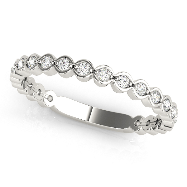 Scalloped Stackable Bezel Set Fashion Band