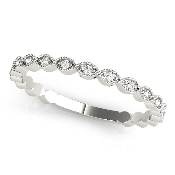 Marquise Shaped Milgrain Stackable Band