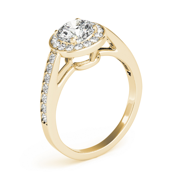 The Daphne Halo Engagement Ring II, angled view