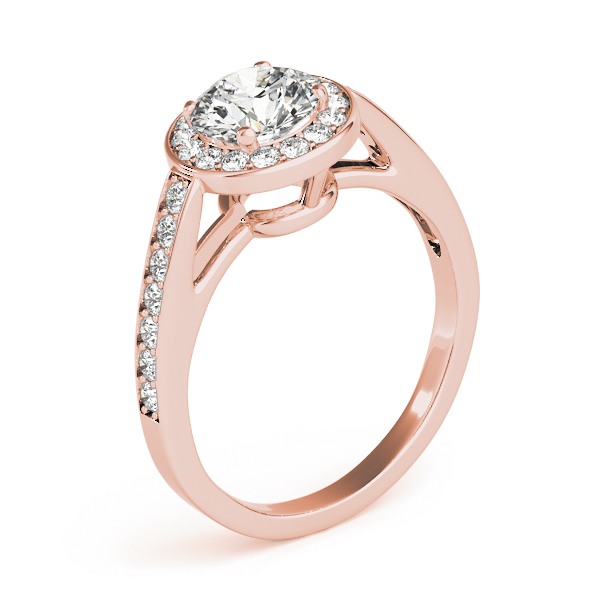 The Daphne Halo Engagement Ring II, angled view