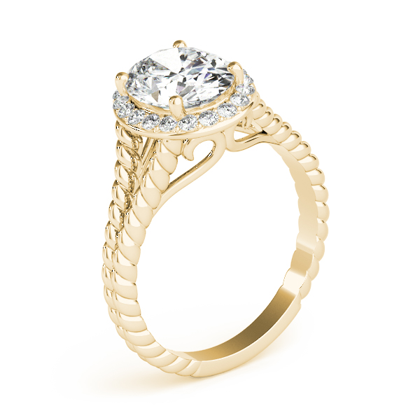 The Marguerite Halo Engagement Ring, angled view