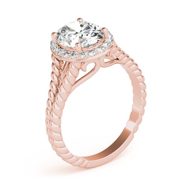 The Marguerite Halo Engagement Ring, angled view