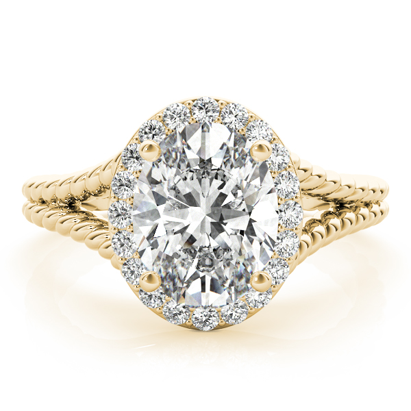 The Marguerite Halo Engagement Ring, set view