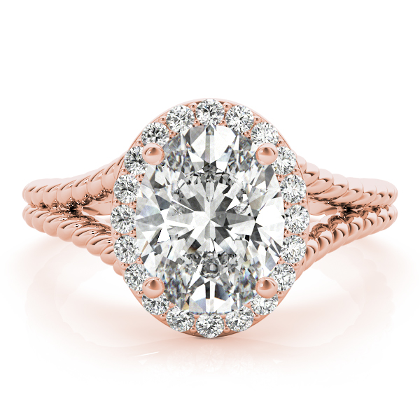 The Marguerite Halo Engagement Ring, set view