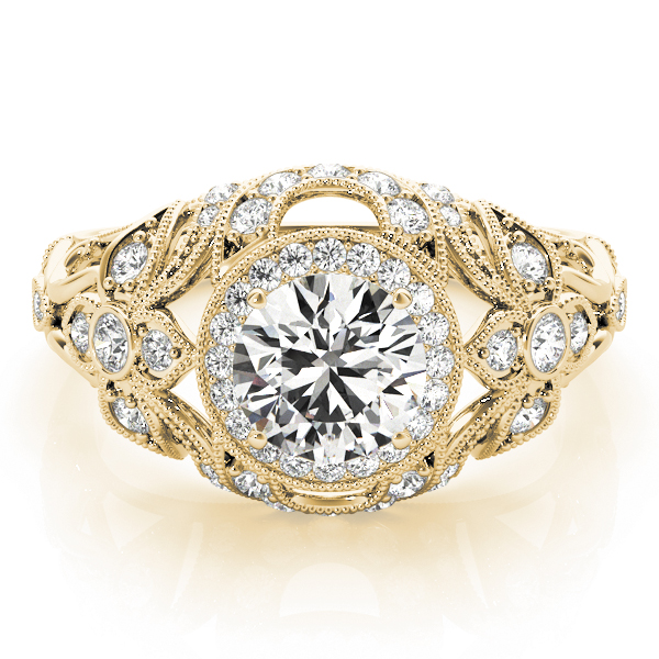 The Genevieve Halo Engagement Ring, set view