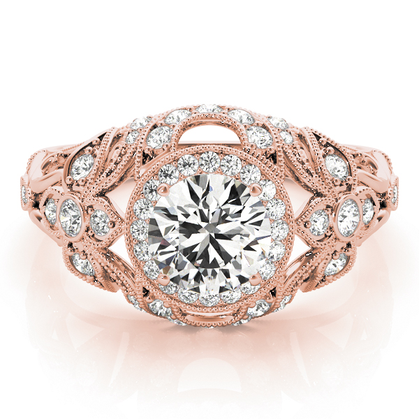 The Genevieve Halo Engagement Ring, set view