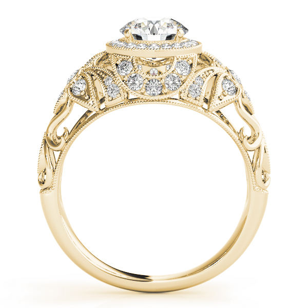 The Genevieve Halo Engagement Ring, side view