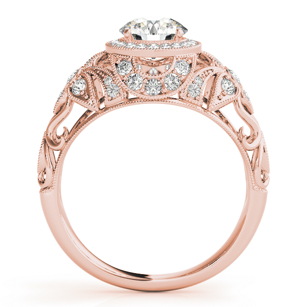 The Genevieve Halo Engagement Ring, side view
