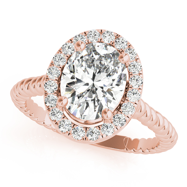 The Alessandra Halo Engagement Ring, front view