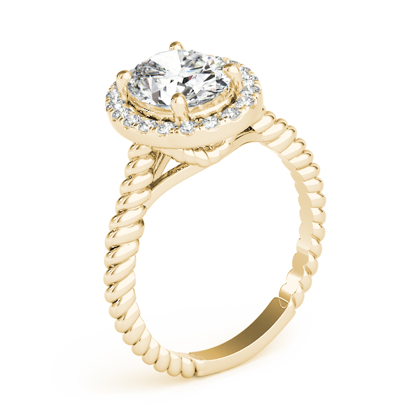 The Alessandra Halo Engagement Ring, angled view