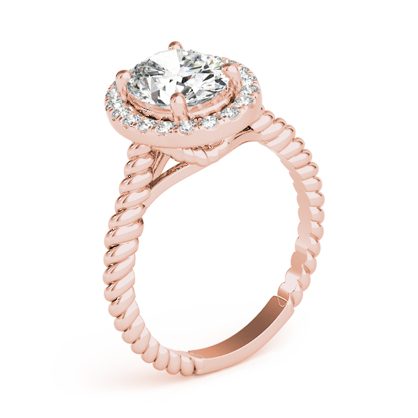 The Alessandra Halo Engagement Ring, angled view