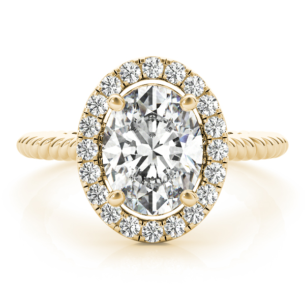 The Alessandra Halo Engagement Ring, set view