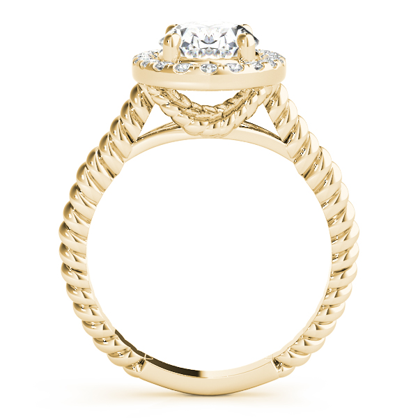 The Alessandra Halo Engagement Ring, side view