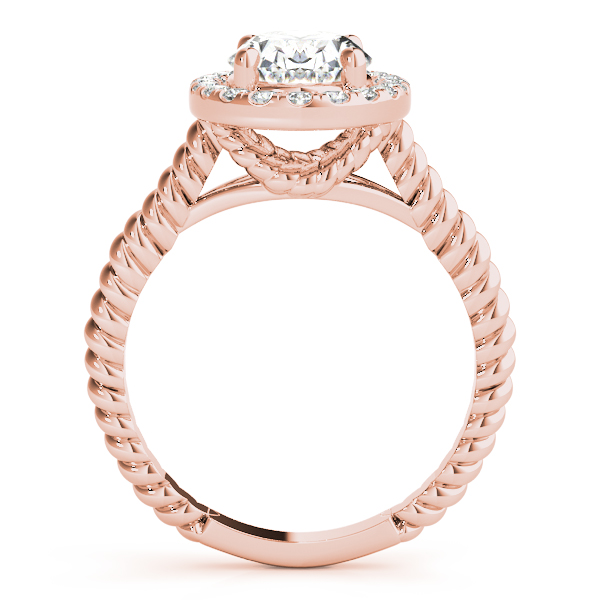 The Alessandra Halo Engagement Ring, side view