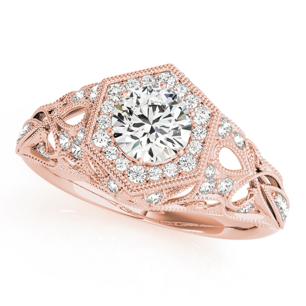 The Estelle Halo Engagement Ring, front view