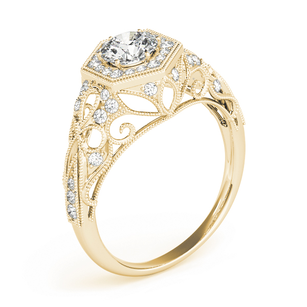 The Estelle Halo Engagement Ring, angled view
