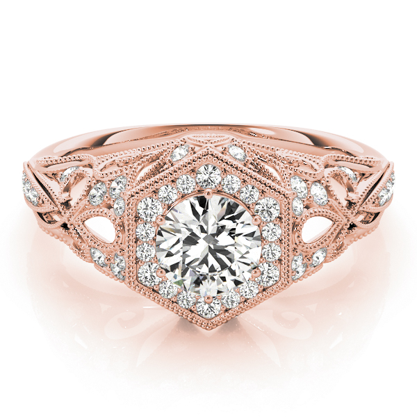 The Estelle Halo Engagement Ring, set view