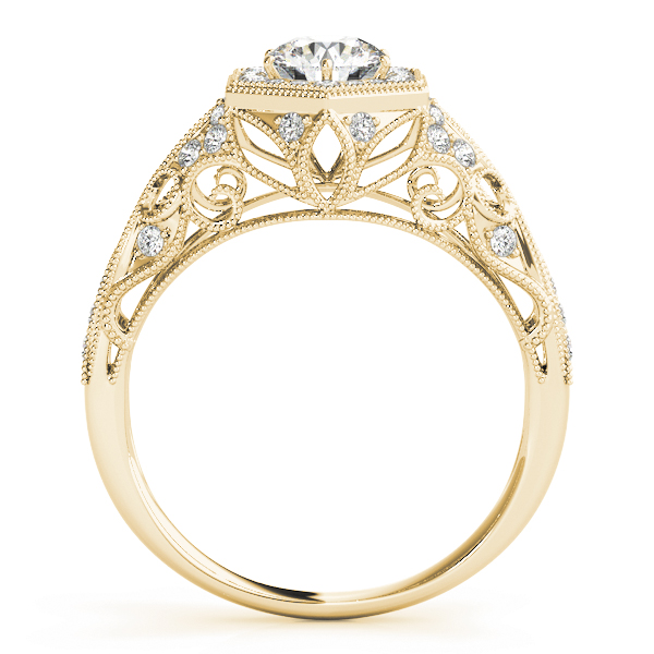 The Estelle Halo Engagement Ring, side view