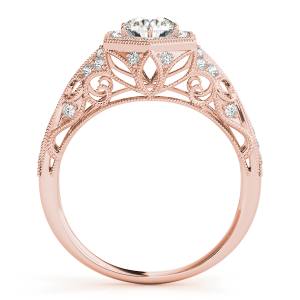 The Estelle Halo Engagement Ring, side view