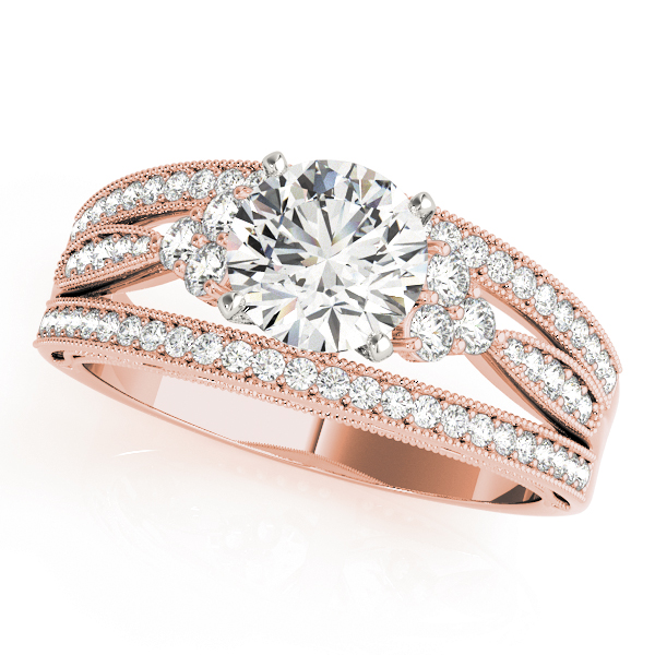 Multirow Milgrain Prong Set Engagement Rings