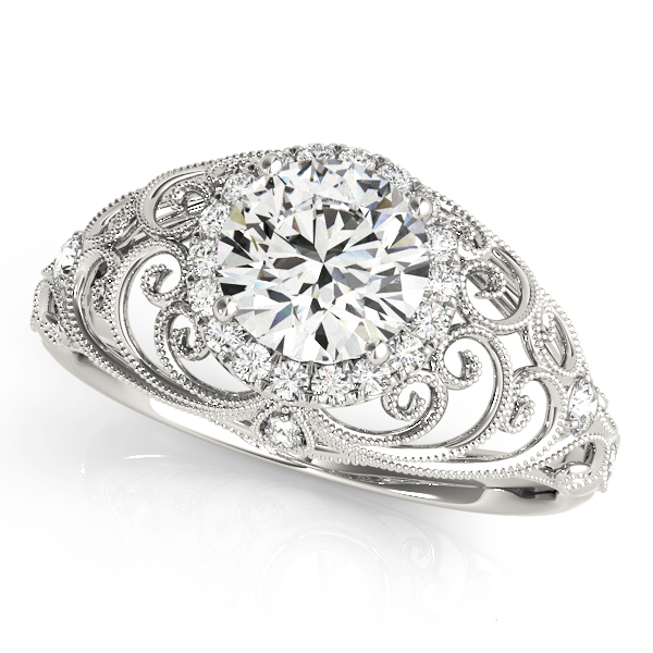 Vintage-Inspired Milgrain Filigree Engagement Ring