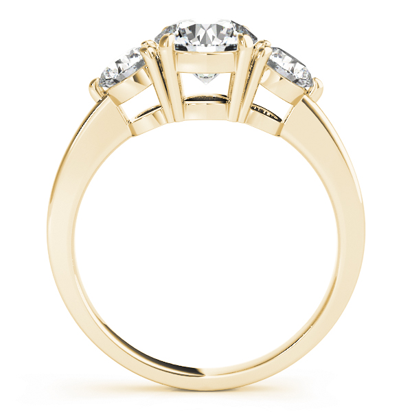 The Lucy Three-Stone Engagement Ring, side view