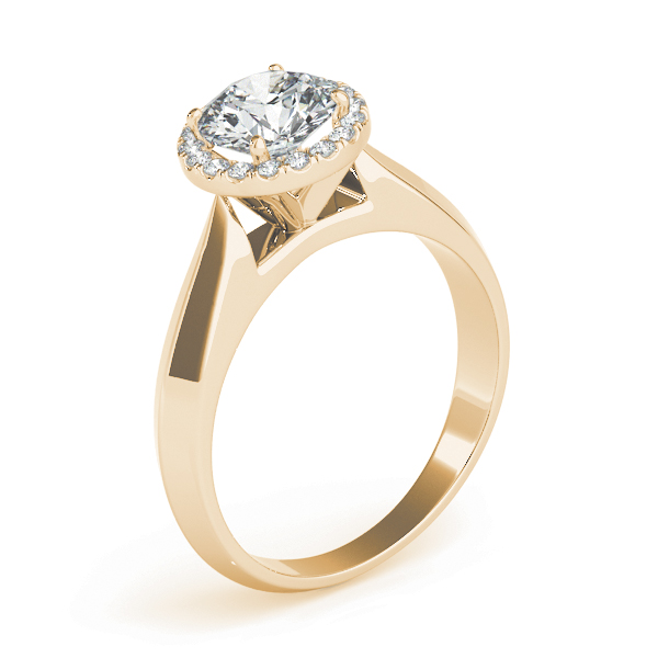 The Helena Halo Engagement Ring, angled view