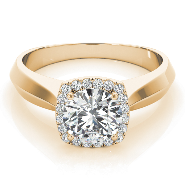 The Ava Halo Engagement Ring, set view