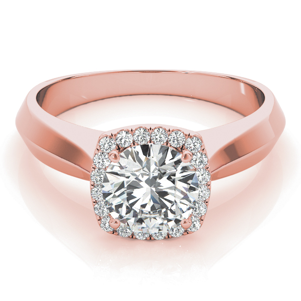 The Ava Halo Engagement Ring, set view