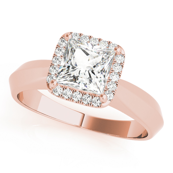 Solitaire Cushion Cut Halo Engagement Ring