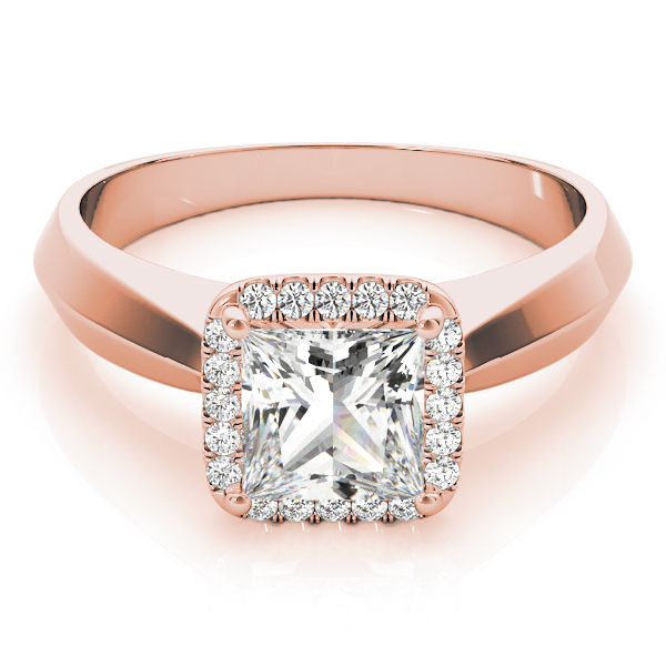 The Henrietta Halo Engagement Ring, set view