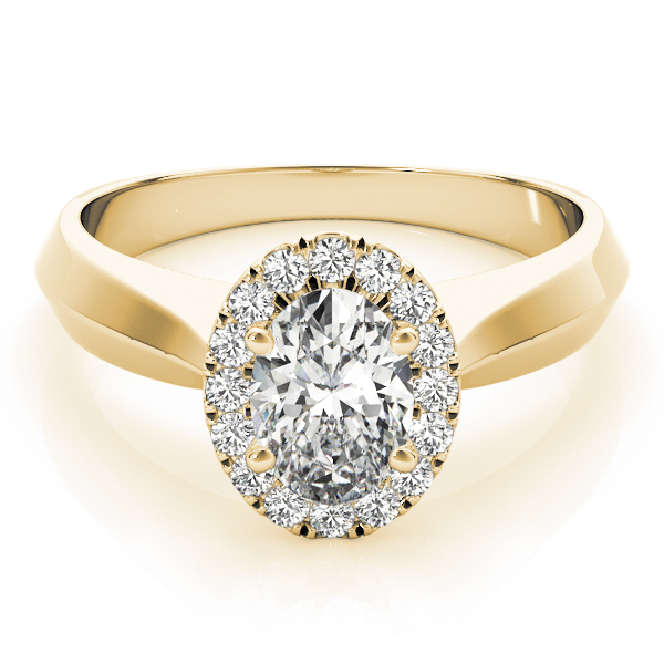 The Lydia Halo Engagement Ring, set view