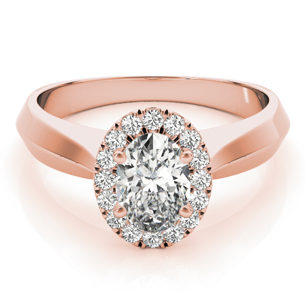 The Lydia Halo Engagement Ring, set view