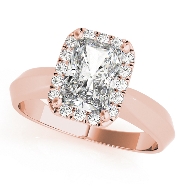 Solitaire Halo Emerald Engagement Ring