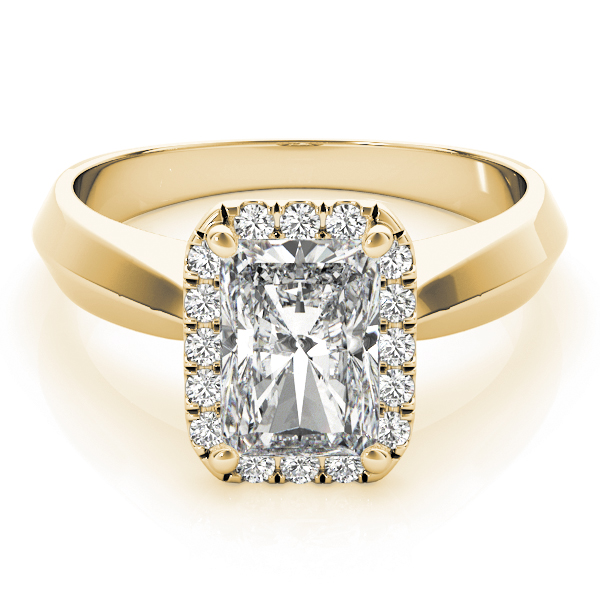 The Adeline Halo Engagement Ring, set view