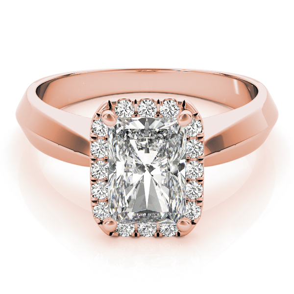 The Adeline Halo Engagement Ring, set view