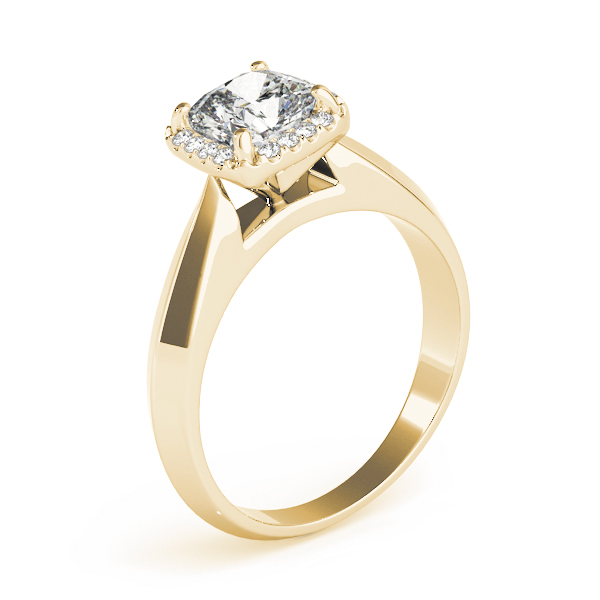 The Greta Halo Engagement Ring II, angled view