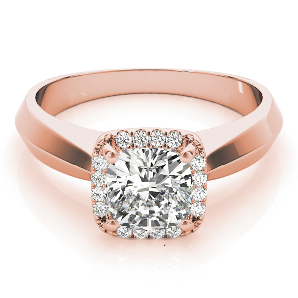 The Greta Halo Engagement Ring II, set view