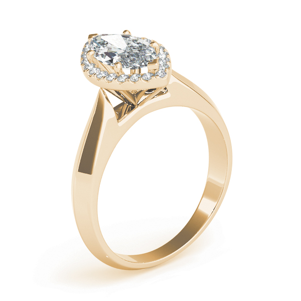 The Eva Halo Engagement Ring, angled view