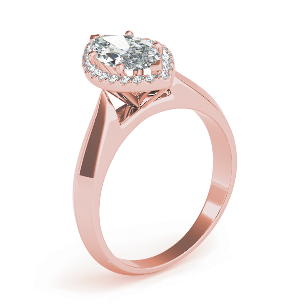 The Eva Halo Engagement Ring, angled view