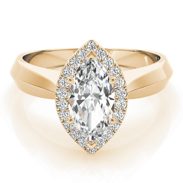 The Eva Halo Engagement Ring, set view