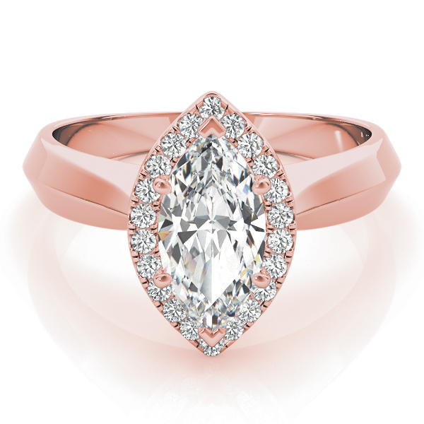 The Eva Halo Engagement Ring, set view