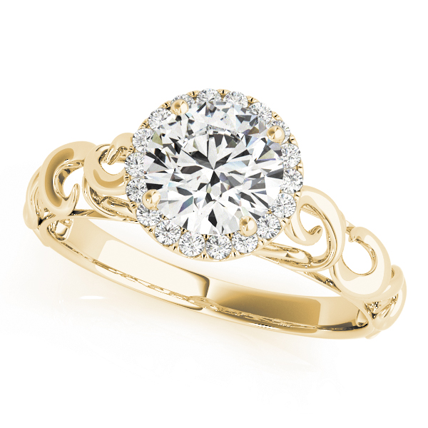 Solitaire Filigree Halo Engagement Ring