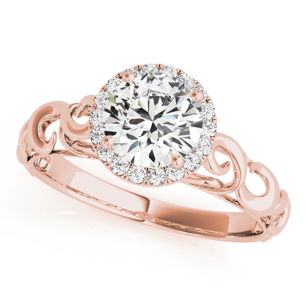 The Edith Halo Engagement Ring, front view