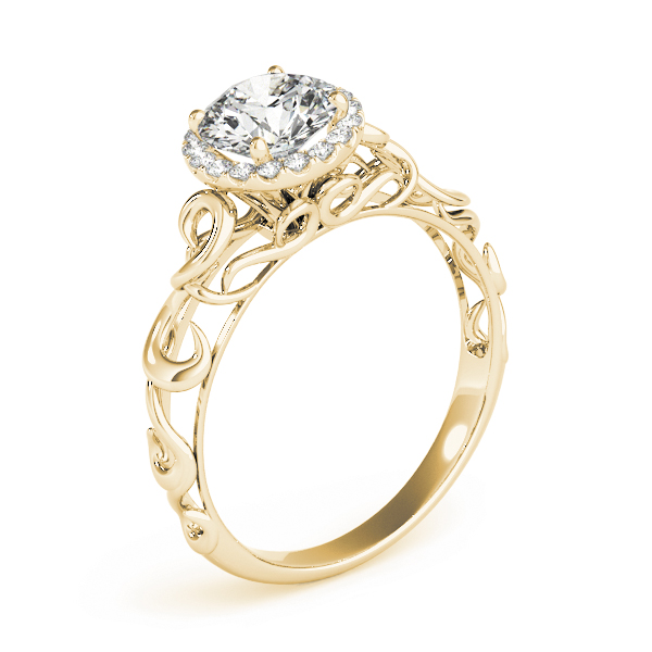 The Edith Halo Engagement Ring, angled view