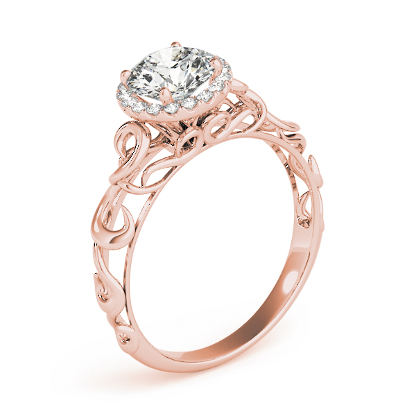 The Edith Halo Engagement Ring, angled view