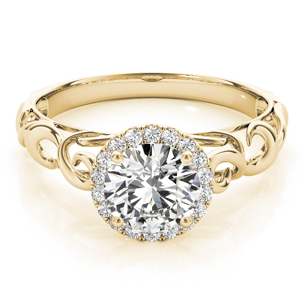 The Edith Halo Engagement Ring, set view