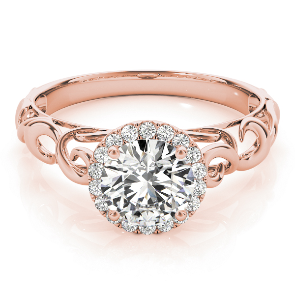The Edith Halo Engagement Ring, set view